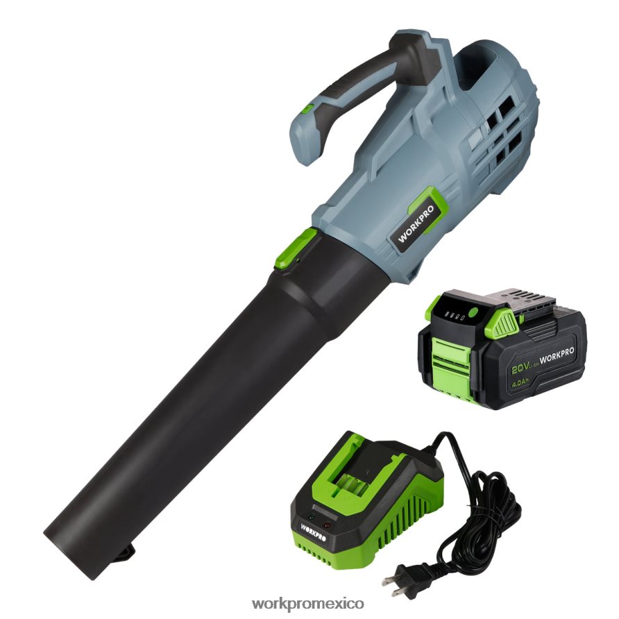 WORKPRO Soplador de hojas inalámbrico de 20v con 5 velocidades ajustables Batería de mayor capacidad 4.0ah y cargador rápido incluido útil herramienta V82RH2292 WORKPRO Soplador de hojas inalámbrico de 20v con 5 velocidades ajustables Batería de mayor capacidad 4.0ah y cargador rápido incluido útil herramienta V82RH2292