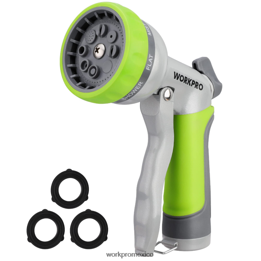 WORKPRO Rociador de boquilla de manguera de agua de alta presión para jardín con 8 patrones de riego ajustables y diseño de control con el pulgar útil herramienta V82RH2288 WORKPRO Rociador de boquilla de manguera de agua de alta presión para jardín con 8 patrones de riego ajustables y diseño de control con el pulgar útil herramienta V82RH2288
