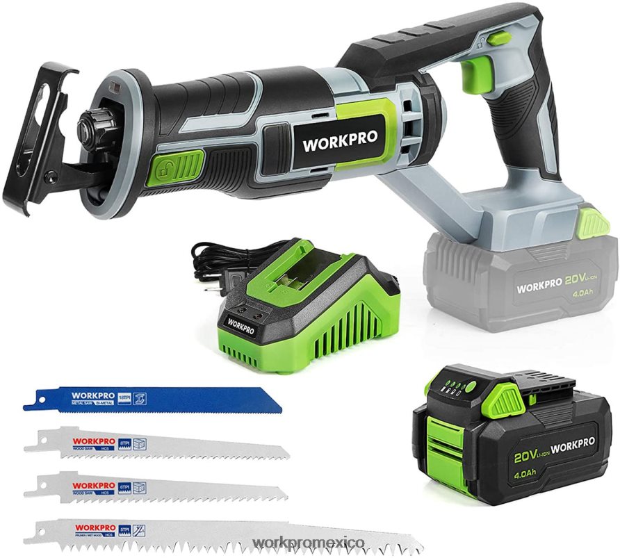 WORKPRO Sierra alternativa inalámbrica, 4 hojas de sierra para cortar madera y metal incluidas. nuevo herramienta V82RH2184 WORKPRO Sierra alternativa inalámbrica, 4 hojas de sierra para cortar madera y metal incluidas. nuevo herramienta V82RH2184