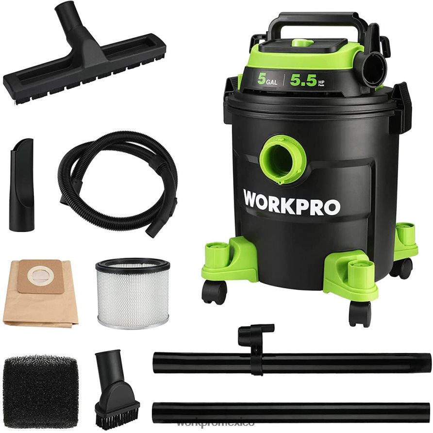 WORKPRO Aspiradora de taller de 5 galones, aspiradora de taller de 5,5 caballos de fuerza máxima con filtro hepa, manguera y accesorios moderno herramienta V82RH2214 WORKPRO Aspiradora de taller de 5 galones, aspiradora de taller de 5,5 caballos de fuerza máxima con filtro hepa, manguera y accesorios moderno herramienta V82RH2214