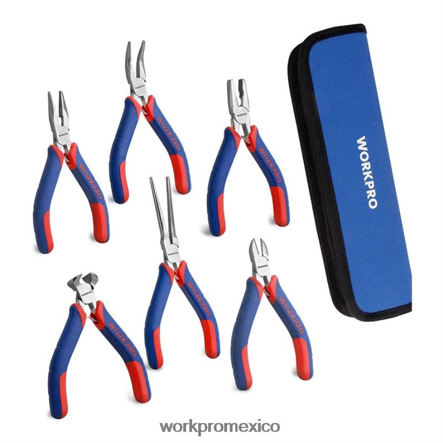 WORKPRO Juego de mini alicates de 6 piezas con bolsa. útil herramienta V82RH264 WORKPRO Juego de mini alicates de 6 piezas con bolsa. útil herramienta V82RH264