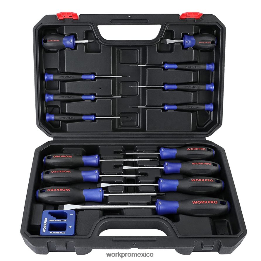 WORKPRO Juego de destornilladores magnéticos, 16 piezas de destornilladores de precisión Phillips ranurados Torx con magnetizador. nuevo herramienta V82RH298 WORKPRO Juego de destornilladores magnéticos, 16 piezas de destornilladores de precisión Phillips ranurados Torx con magnetizador. nuevo herramienta V82RH298