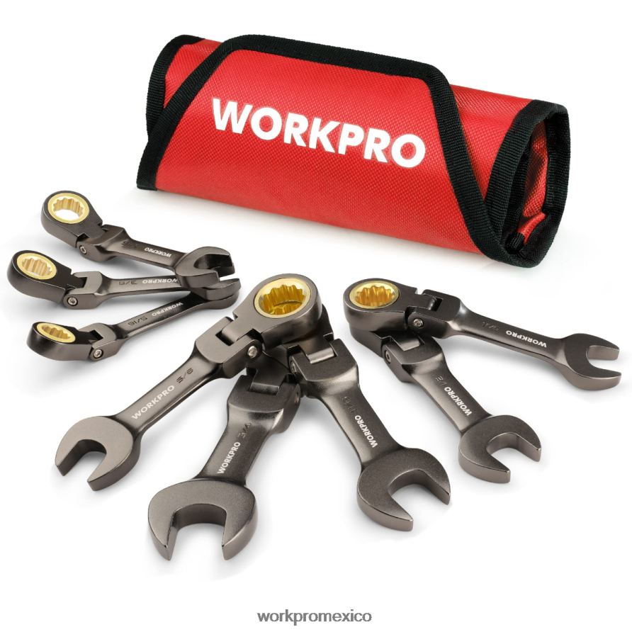 WORKPRO Juego de llaves combinadas de trinquete rechoncho y cabeza flexible de 8 piezas nuevo herramienta V82RH282 WORKPRO Juego de llaves combinadas de trinquete rechoncho y cabeza flexible de 8 piezas nuevo herramienta V82RH282