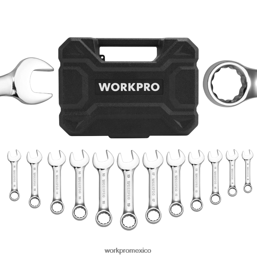 WORKPRO Juego de llaves combinadas rechonchas de 12 piezas útil herramienta V82RH297 WORKPRO Juego de llaves combinadas rechonchas de 12 piezas útil herramienta V82RH297