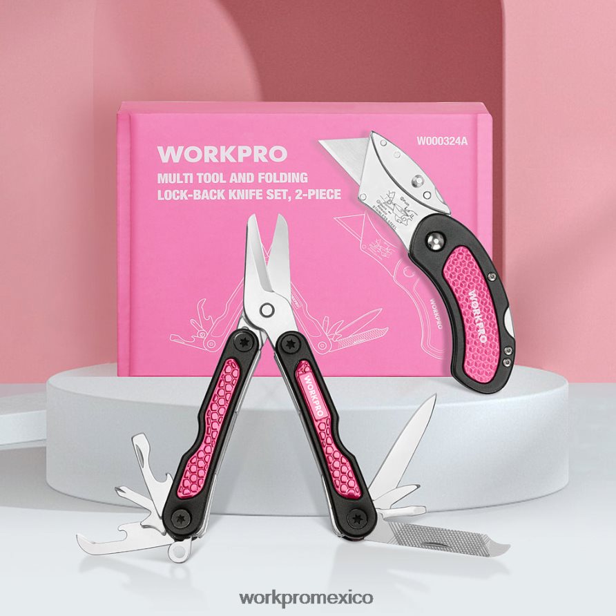 WORKPRO Juego de cuchillos multiusos y herramientas múltiples. rosa herramienta V82RH244 WORKPRO Juego de cuchillos multiusos y herramientas múltiples. rosa herramienta V82RH244
